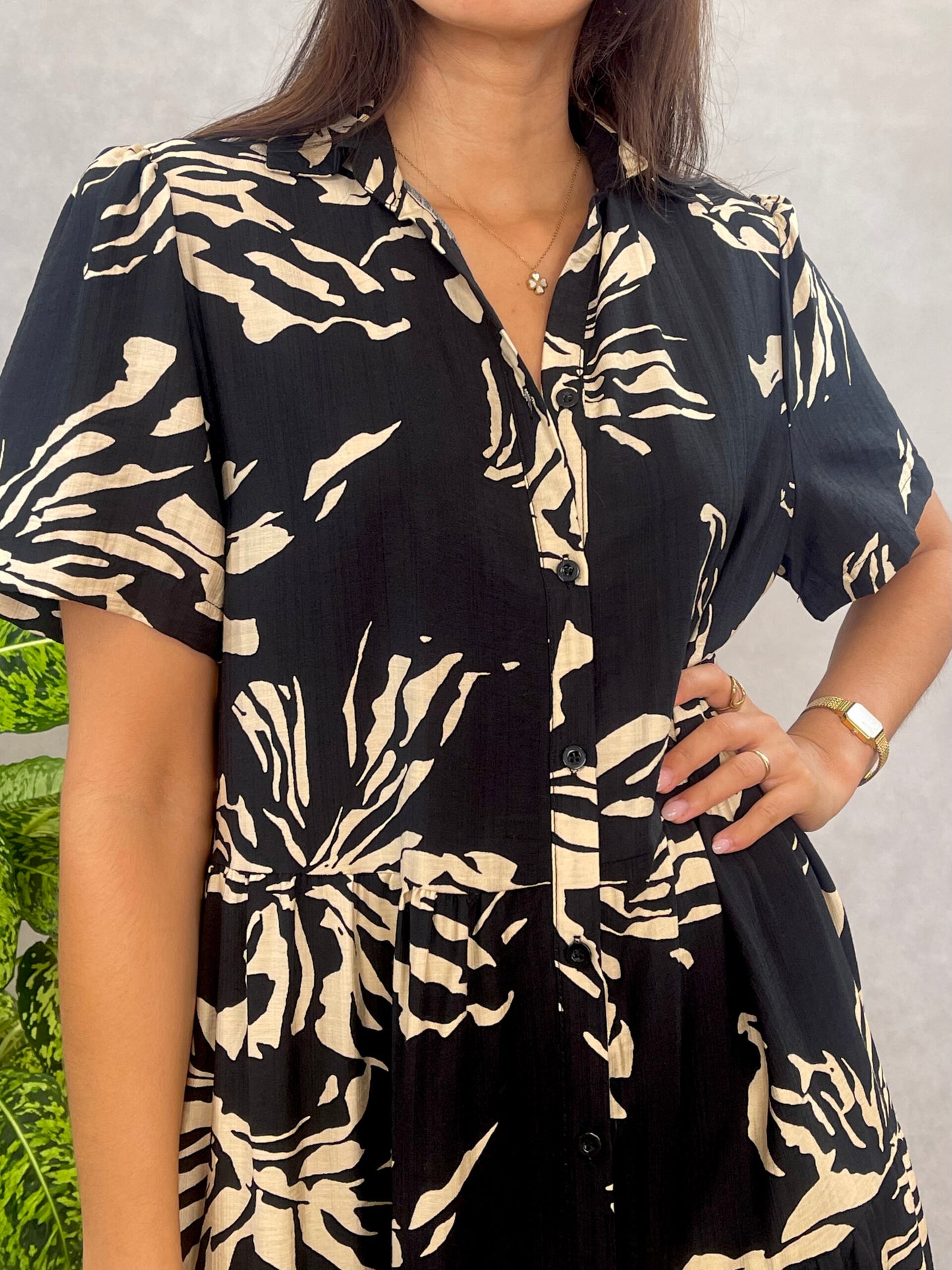 Vestido Dublin Preto/Creme