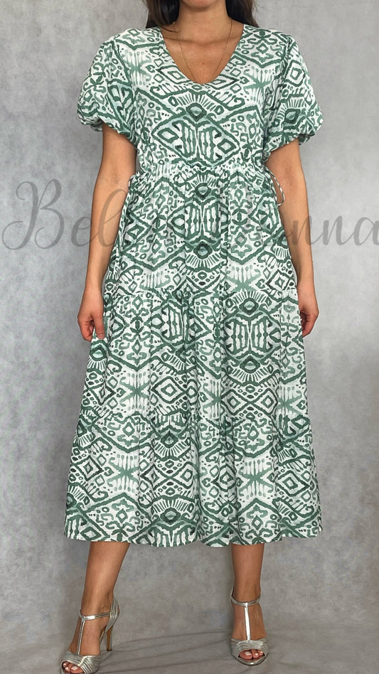 Vestido Manga Balão Verde