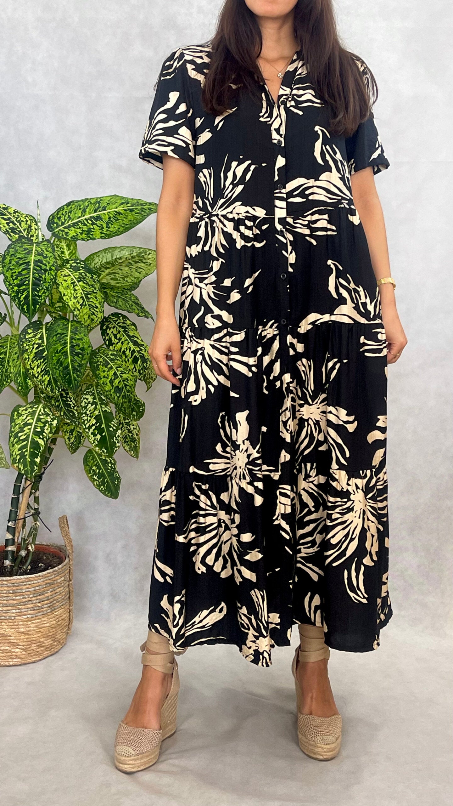 Vestido Dublin Preto/Creme