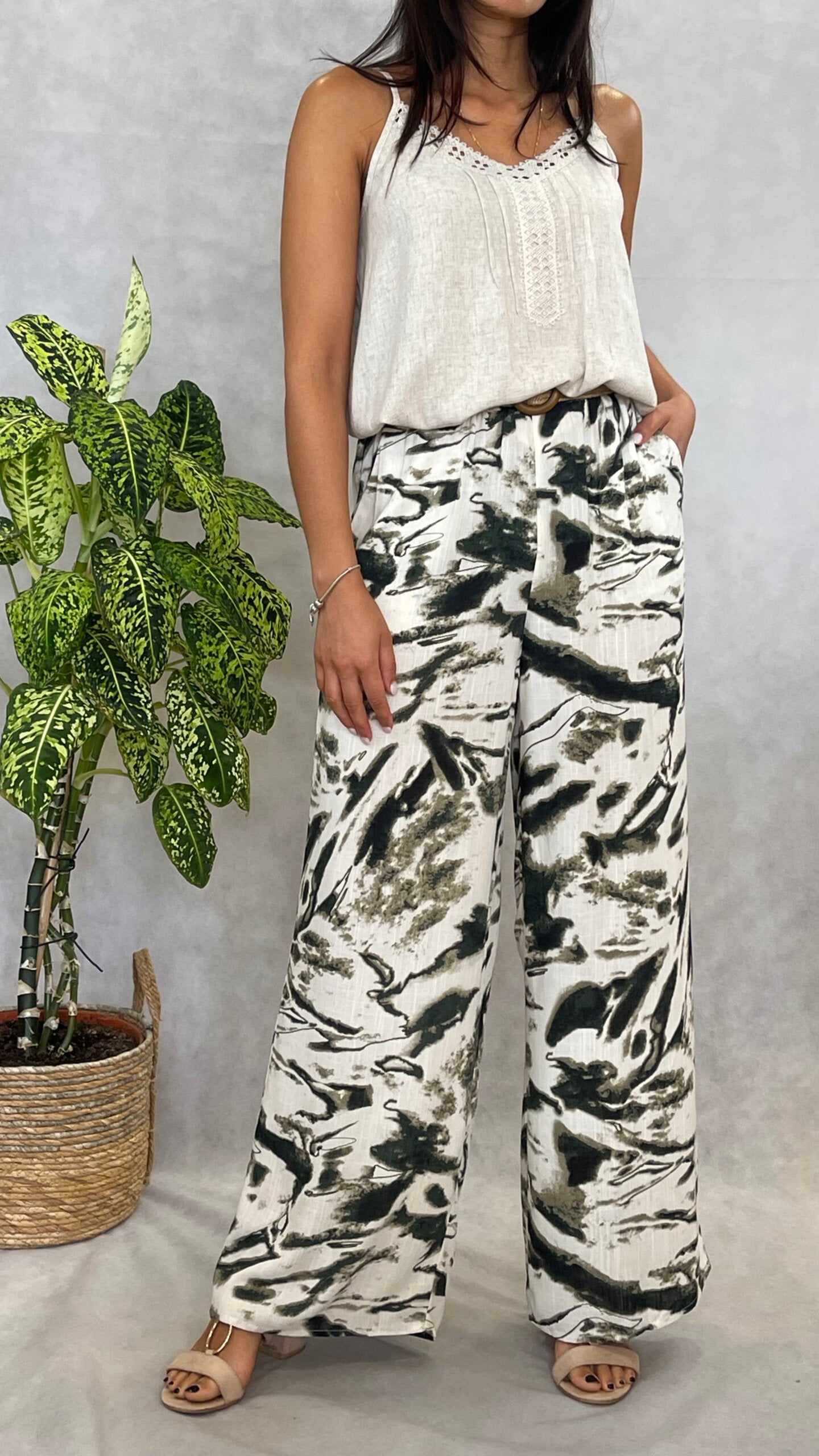 Calças Étnicas Com Cinto