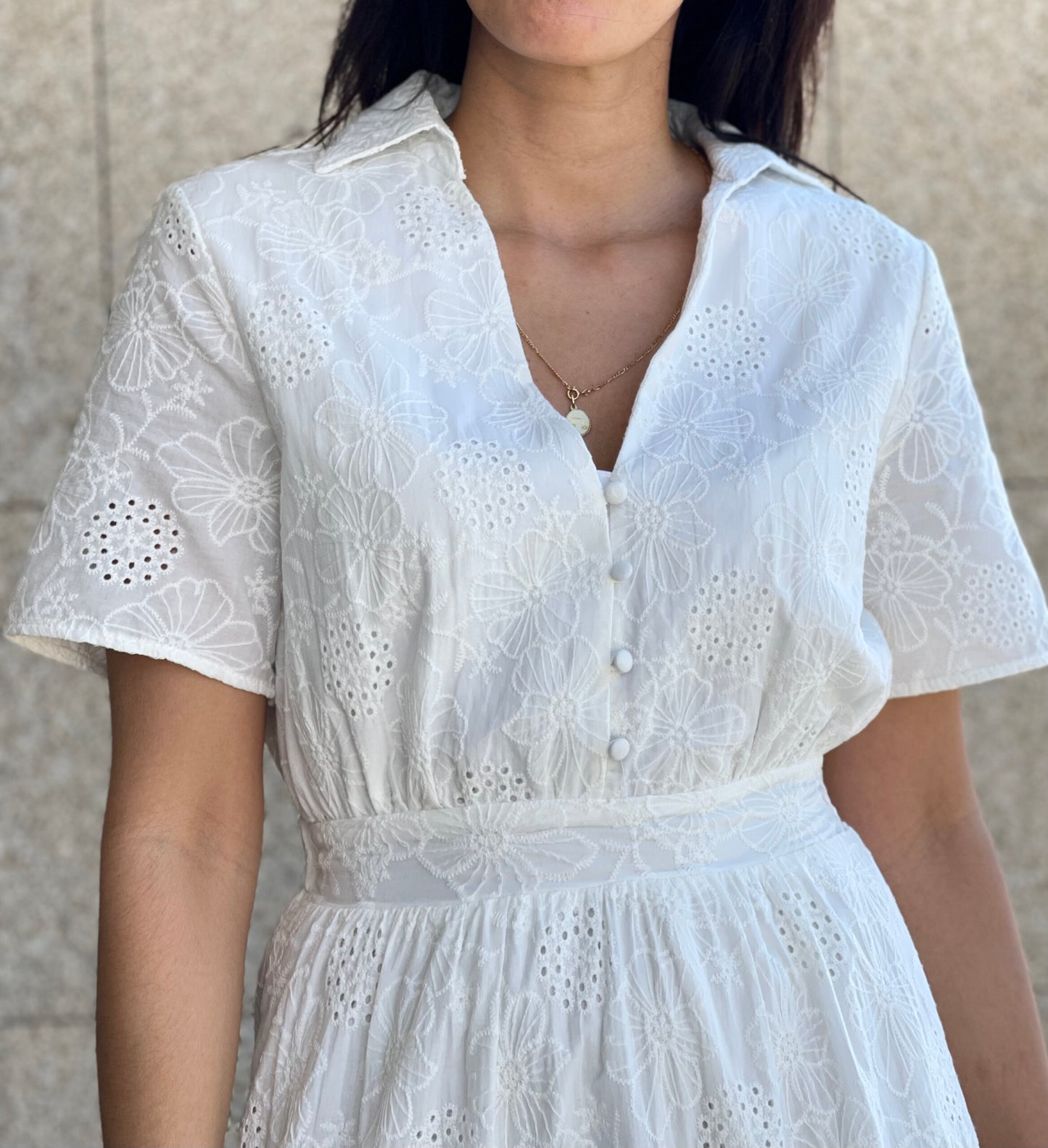 Vestido Branco Bordado Inglês