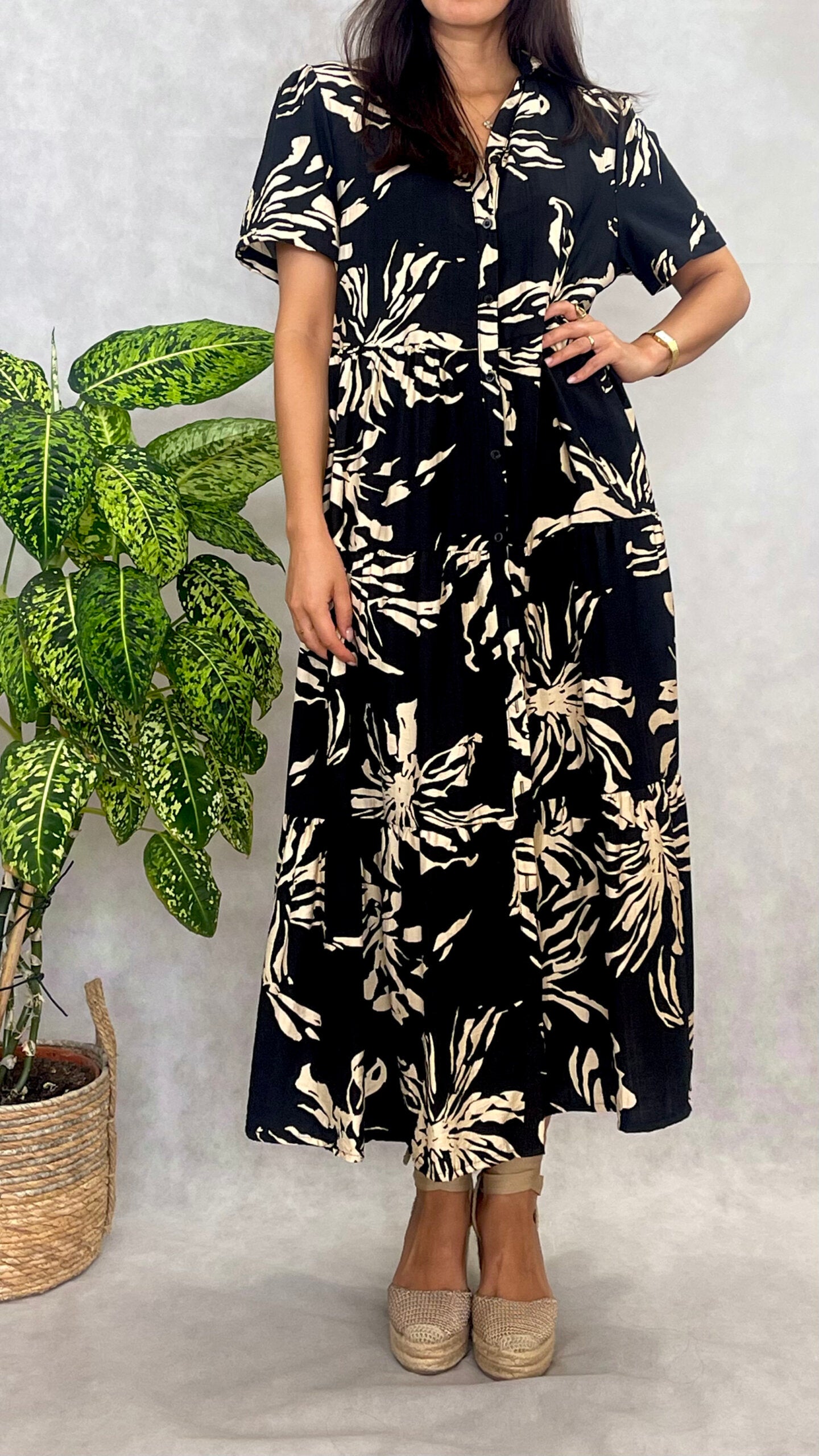 Vestido Dublin Preto/Creme