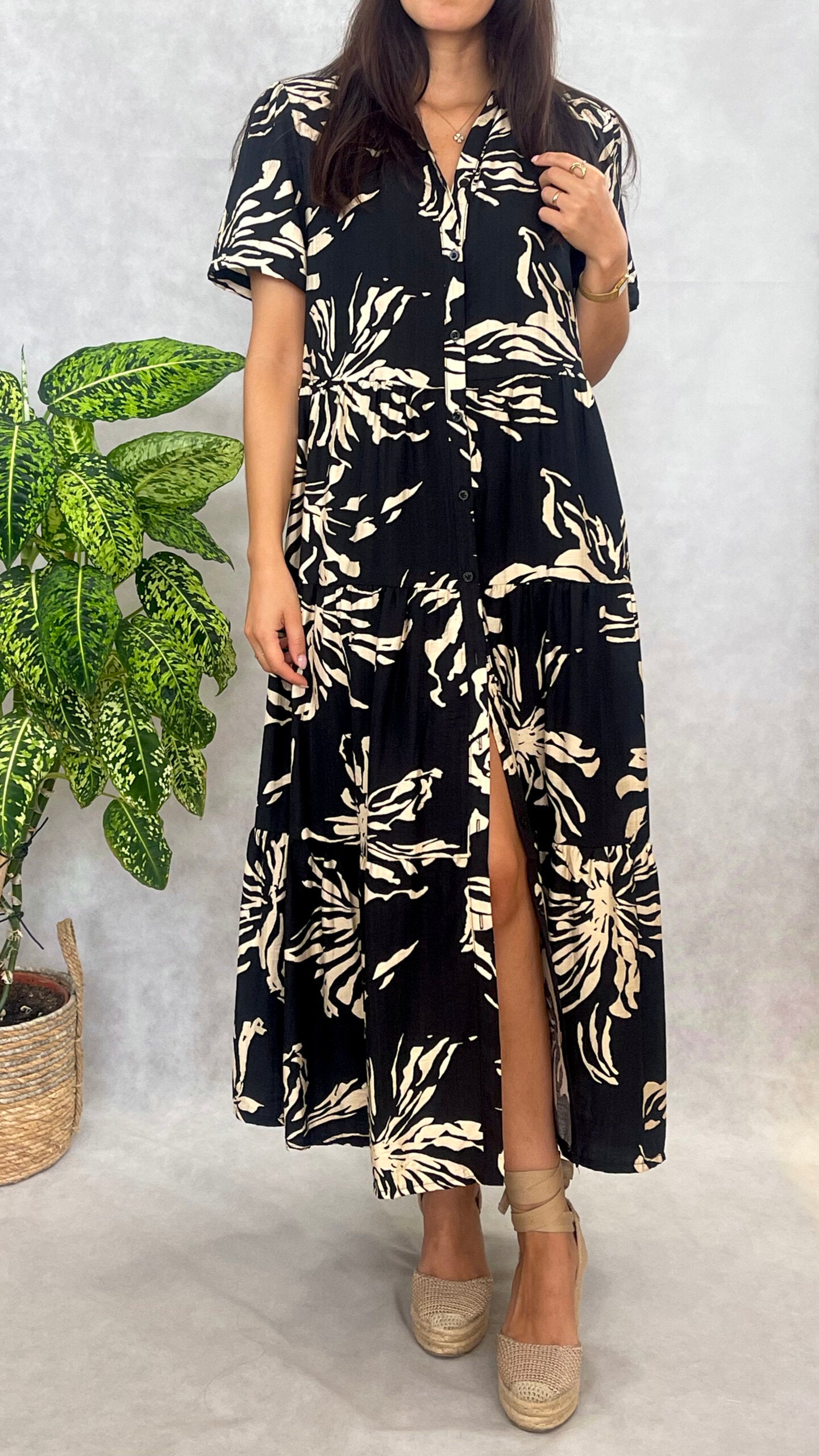 Vestido Dublin Preto/Creme