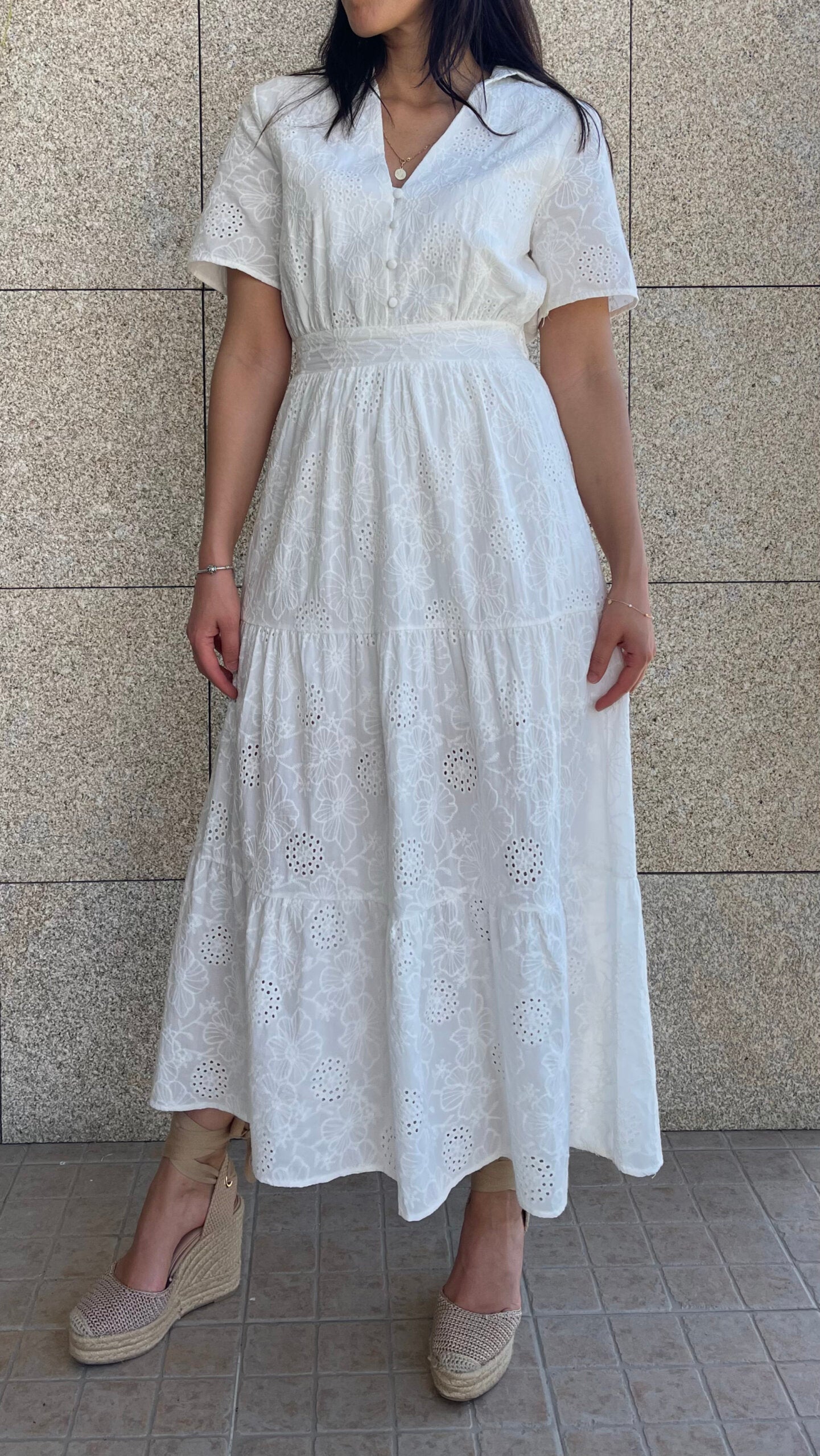 Vestido Branco Bordado Inglês