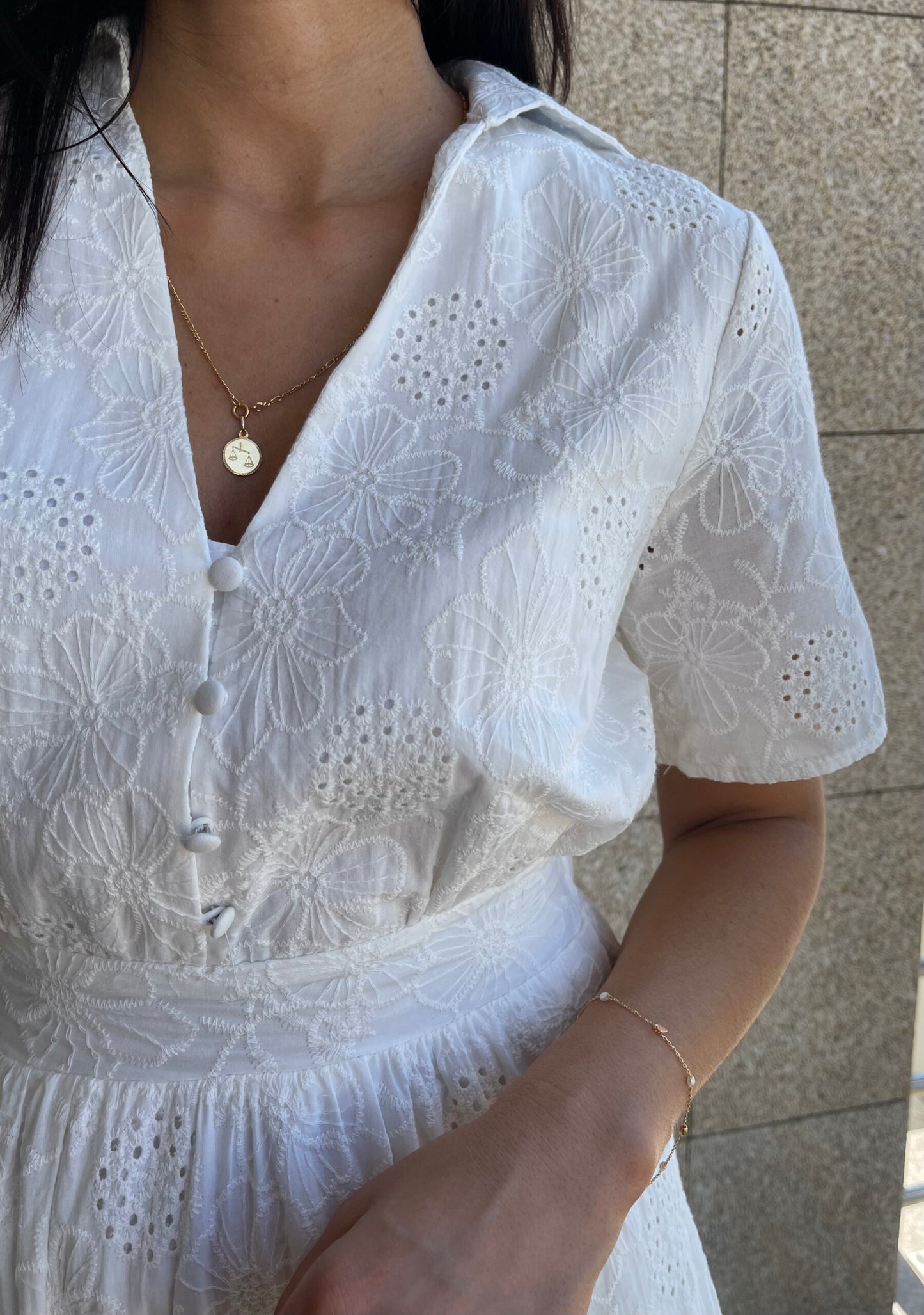 Vestido Branco Bordado Inglês