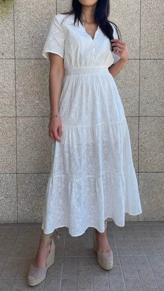 Vestido Branco Bordado Inglês