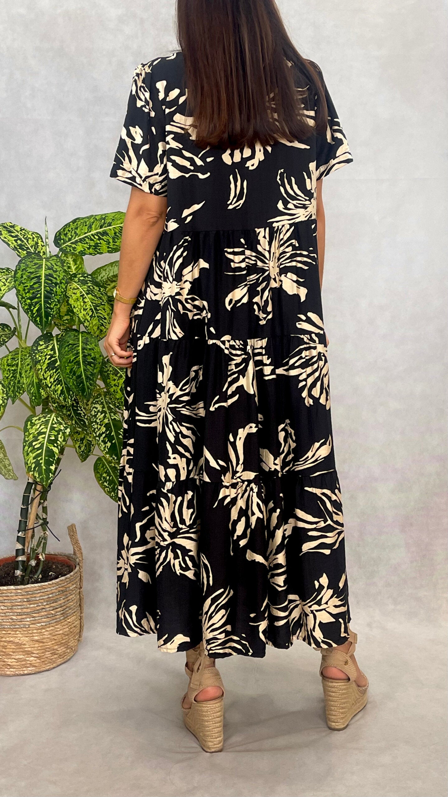 Vestido Dublin Preto/Creme