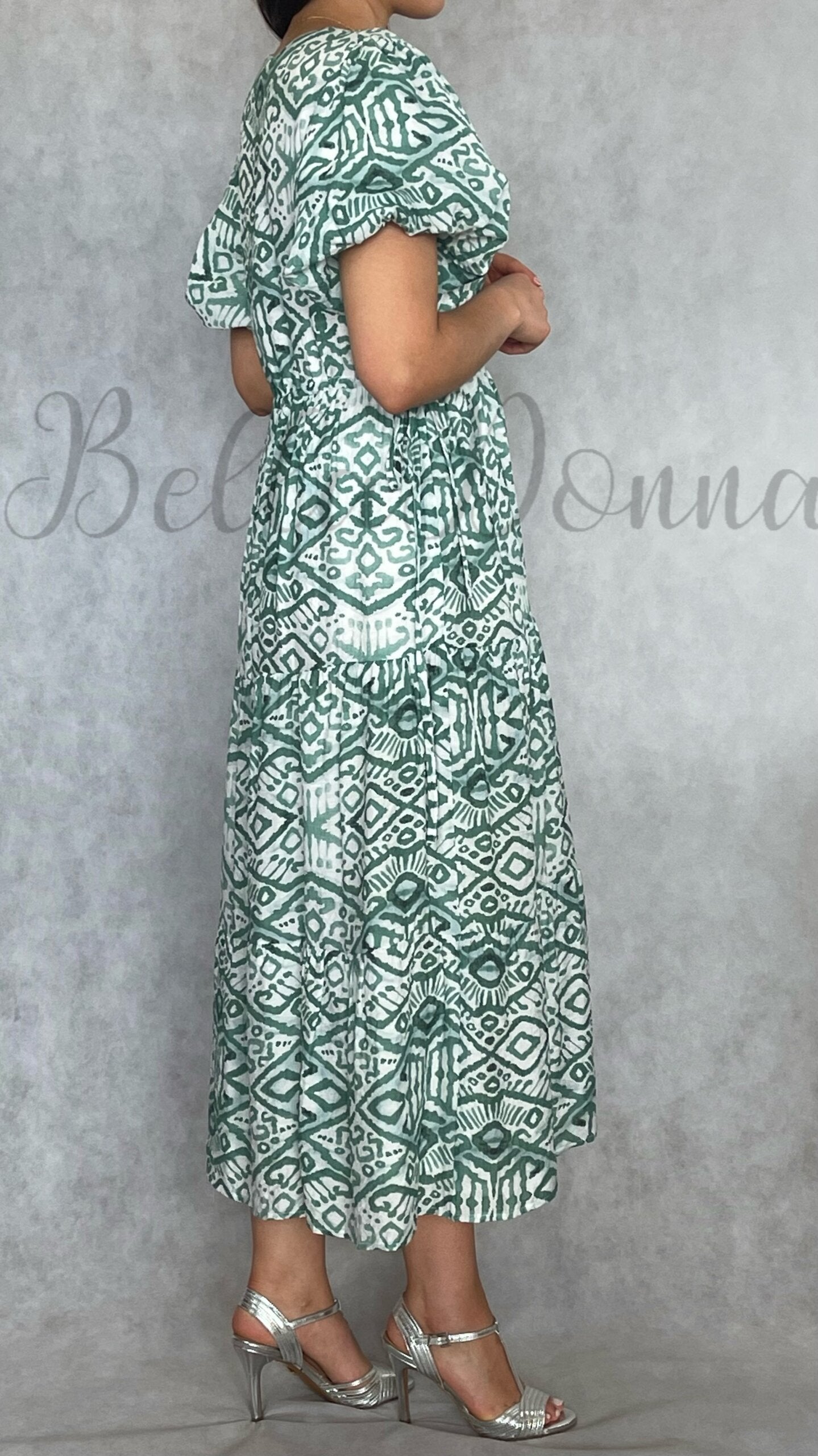 Vestido Manga Balão Verde