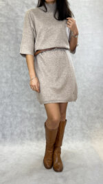 Vestido Malha Bege - Image 4