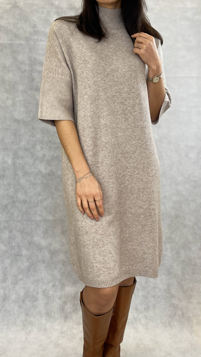 Vestido Malha Bege - Image 1